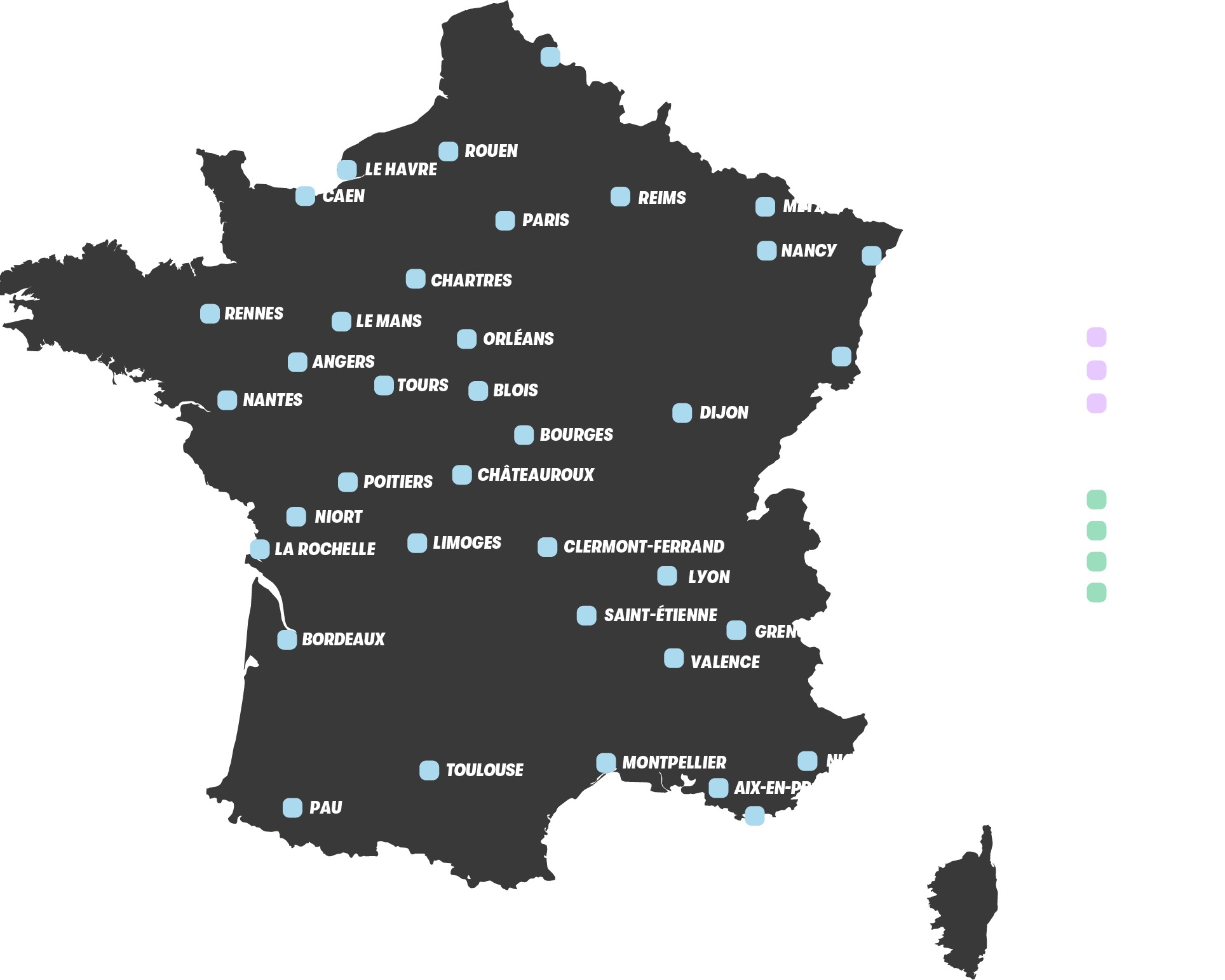 Carte des campus SKOLAE en France